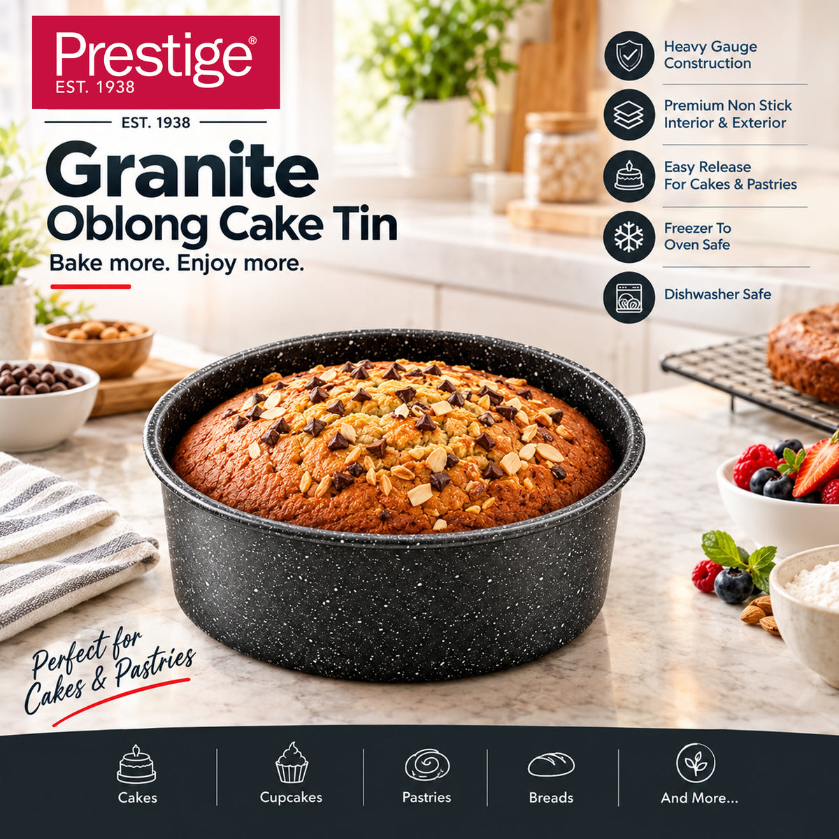 Prestige Granite Stone 20Cm/8In Loose Base Cake Tin | PR48756
