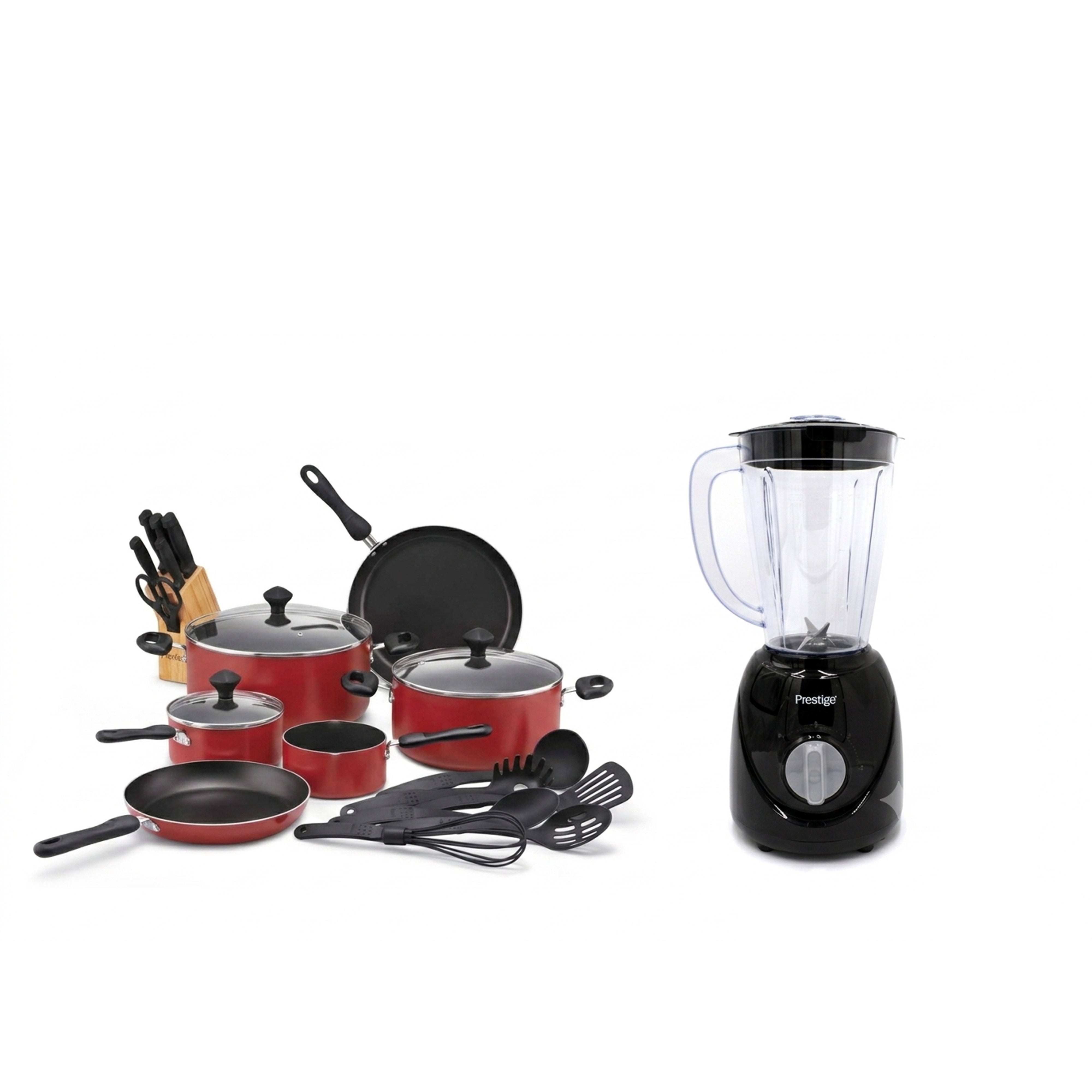 Prestige 22-Piece Non-Stick Cookware Set (PR20965) + 3-in-1 Countertop Stand Blender with Grinder 1.5L (PR81530) Combo Pack | PR81545