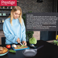 Prestige Essentials 4x Ultra Touch Twin Fry Pan Set of 20cm + 26cm | Non-Stick Granite Coated Frying Pan | PR81168