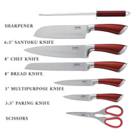 Prestige 8-Piece Stainless Steel Knife Block Set | Knife set with stand | PR50551
