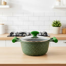 Prestige Essentials Granite 7 Piece Non-Stick Cast Aluminium Cookware Sets | Induction Compatible Pots and Pans Set | Grenn - PR80960