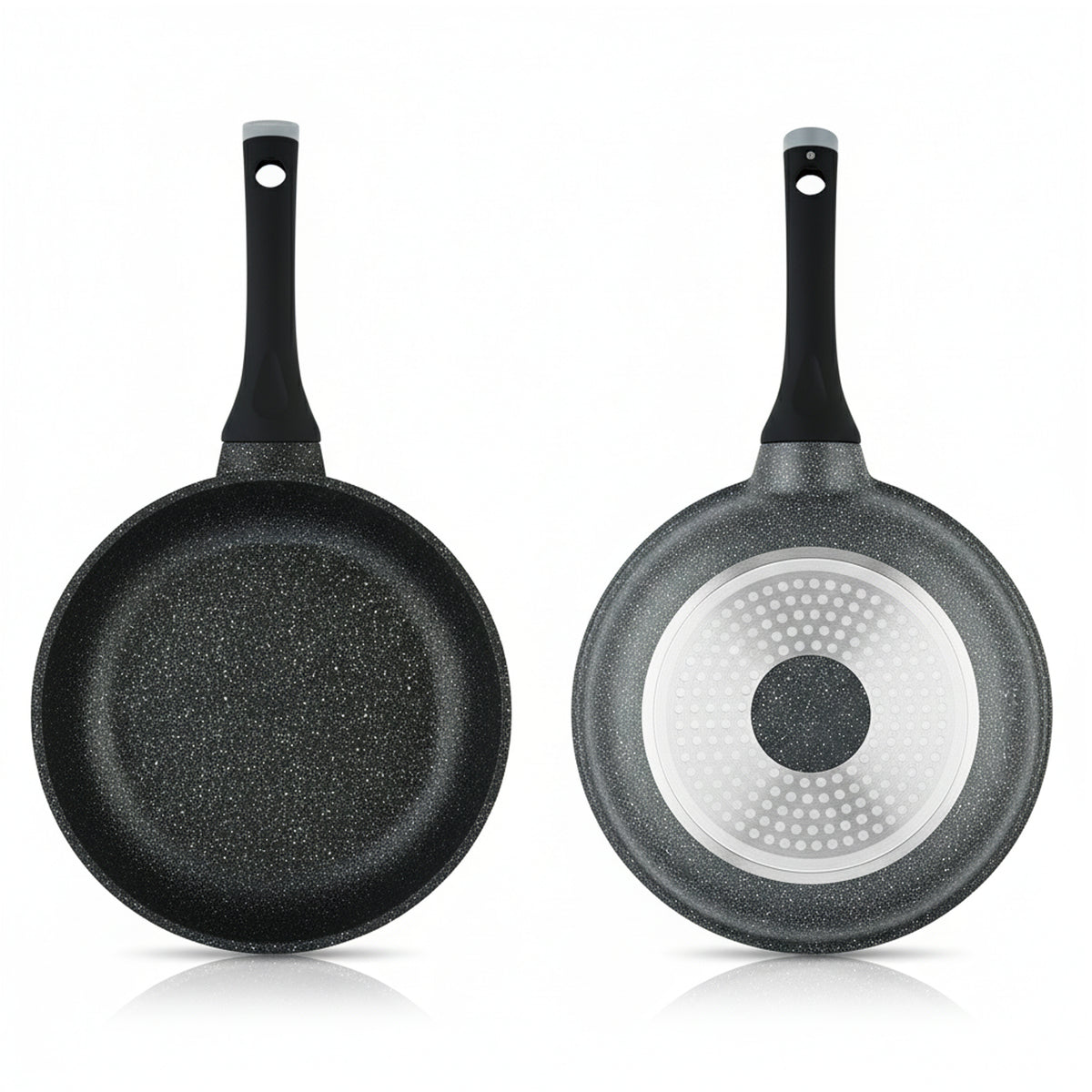 Prestige Essentials Granite Non Stick Set Combo | 24cm + 28CM Fry Pan Set | Induction Cookware Set 2 Pieces | Black - PR80995