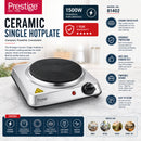 Prestige Ceramic Single Hotplate Stainless Steel Body With 185 Mm Heating Zone | 1500W - PR81402
