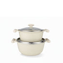 Prestige Essentials 12-Piece Off-White Granite Cookware Set | Non-Stick Pots and Pans Set | Induction Compatible Cooking Set | PR80977