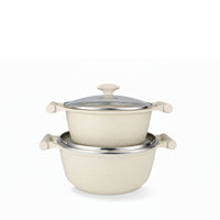 Prestige Essentials 12-Piece Off-White Granite Cookware Set | Non-Stick Pots and Pans Set | Induction Compatible Cooking Set | PR80977