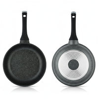 Prestige Essentials Granite 7 Piece Non-Stick Cast Aluminium Cookware Sets | Induction Compatible Pots and Pans Set | Black - PR80962