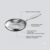 Prestige Infinity Tri Ply Stainless Steel 26cm Fry Pan | Induction + all hob suitable | PR81182