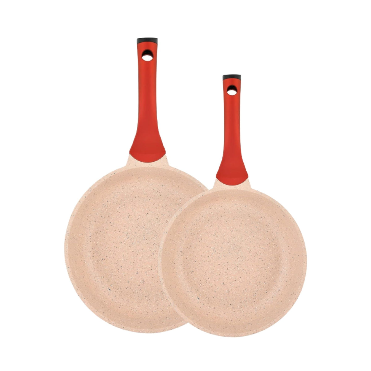 Prestige Essentials Nonstick Pots and Pans Set | Induction Cookware Set 11 Pieces | Non Stick Set Combo | Granite Cooking Set | Fry Pan Non Stick Combo Set | Pink - PR80987