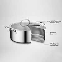 Prestige Infinity Tri Ply Stainless Steel 28cm Casserole With Lid | Induction + all hob suitable | PR81194