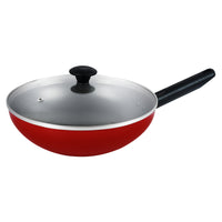 Prestige Classique Non-Stick 3Pcs Cookware Pan Set | 3X Ultra Tough Induction Compatible Frying Pan 28Cm & Wok with Lid 26CM | Red - PR21060