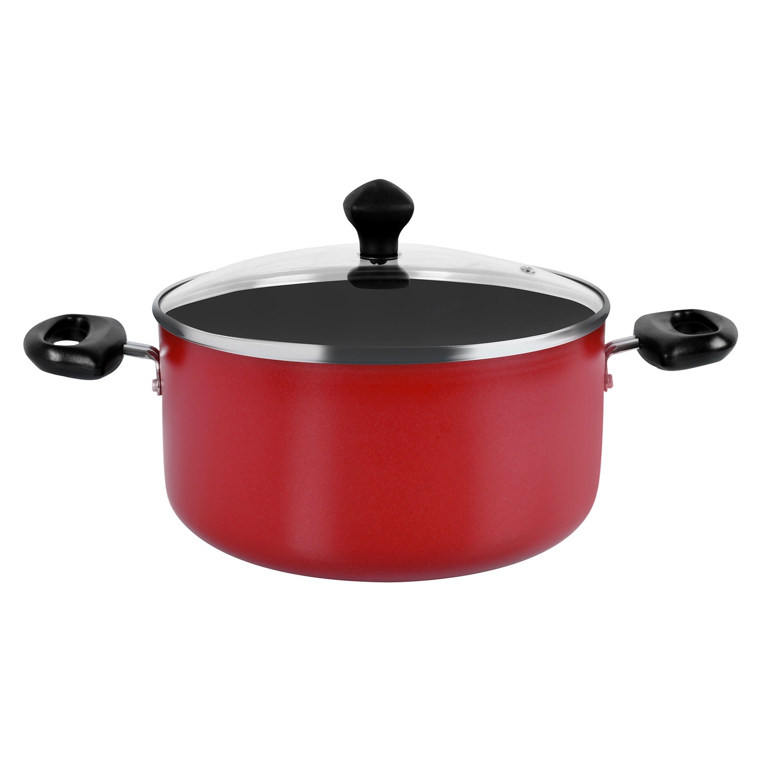 Prestige Value Pack Non-Stick Cookware sets 10Pcs | Non Stick Aluminium Pots and Pans Cooking Set | Soup Pots Set | Frying Pan Set | PR21700 - Red
