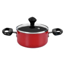Prestige Value Pack Non-Stick Cookware sets 10Pcs | Non Stick Aluminium Pots and Pans Cooking Set | Soup Pots Set | Frying Pan Set | PR21700 - Red