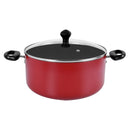 Prestige Value Pack Non-Stick Cookware sets 10Pcs | Non Stick Aluminium Pots and Pans Cooking Set | Soup Pots Set | Frying Pan Set | PR21700 - Red
