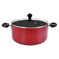 Prestige Value Pack Non-Stick Cookware sets 10Pcs | Non Stick Aluminium Pots and Pans Cooking Set | Soup Pots Set | Frying Pan Set | PR21700 - Red