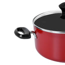 Prestige Value Pack Non-Stick Cookware sets 10Pcs | Non Stick Aluminium Pots and Pans Cooking Set | Soup Pots Set | Frying Pan Set | PR21700 - Red