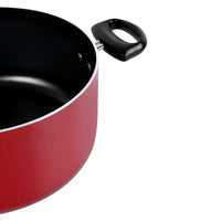 Prestige Value Pack Non-Stick Cookware sets 10Pcs | Non Stick Aluminium Pots and Pans Cooking Set | Soup Pots Set | Frying Pan Set | PR21700 - Red