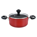 Prestige Value Pack Non-Stick Cast Aluminium Cookware sets  8 Pcs | Pots and Pans Set | Stock Pot Set | Milk Pan | Fry Pan | PR21952 - Red
