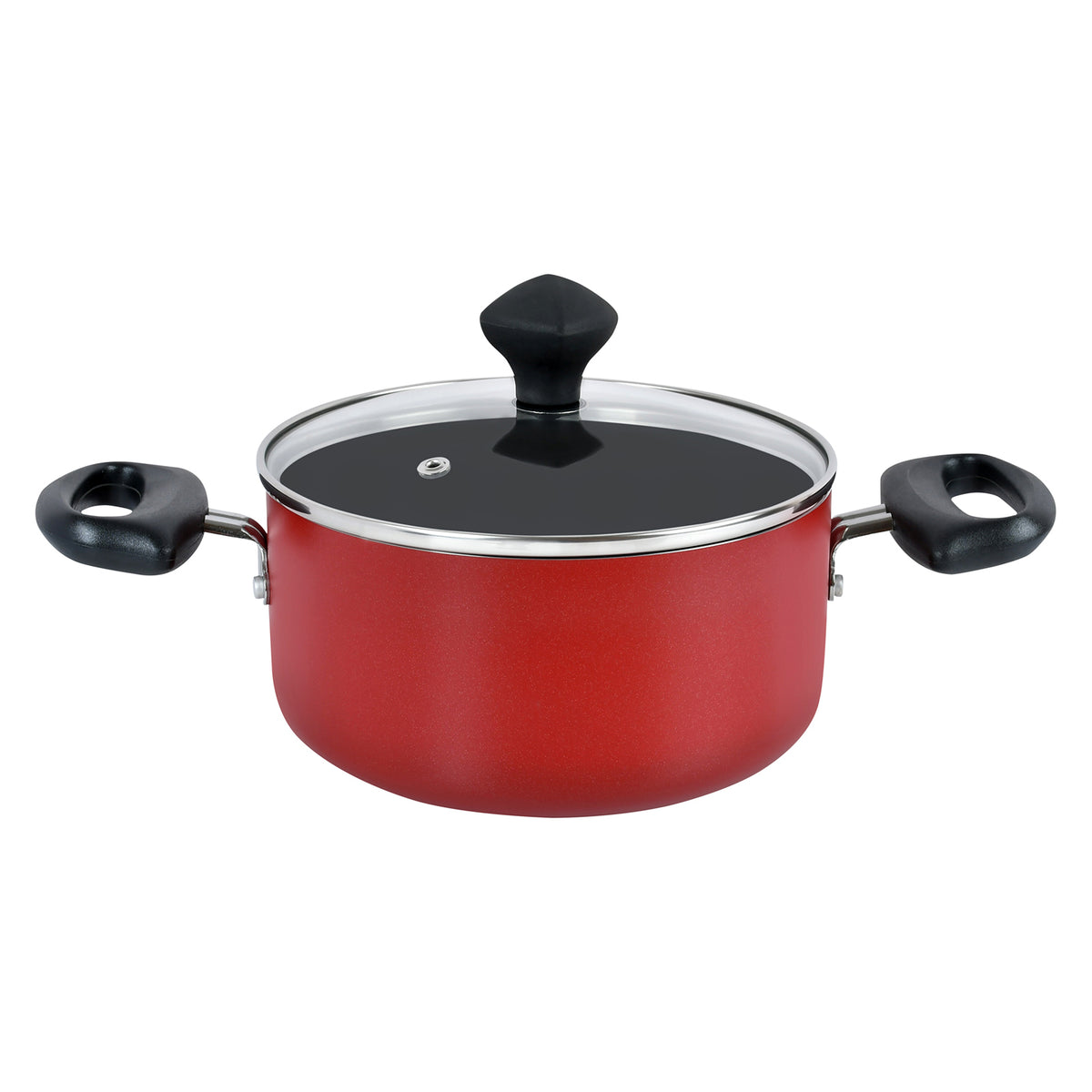 Prestige Value Pack Non-Stick Cast Aluminium Cookware sets  8 Pcs | Pots and Pans Set | Stock Pot Set | Milk Pan | Fry Pan | PR21952 - Red