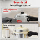 Prestige Popular Plus Svachh Virgin Aluminium Spillage Control Outer Lid Pressure Cooker, (Silver), 5 Liter | MPP10173