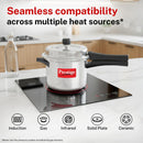 Prestige Popular Plus Svachh Virgin Aluminium Spillage Control Outer Lid Pressure Cooker, (Silver), 5 Liter | MPP10173