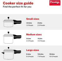 Prestige Popular Plus Svachh Virgin Aluminium Spillage Control Outer Lid Pressure Cooker, (Silver), 5 Liter | MPP10173