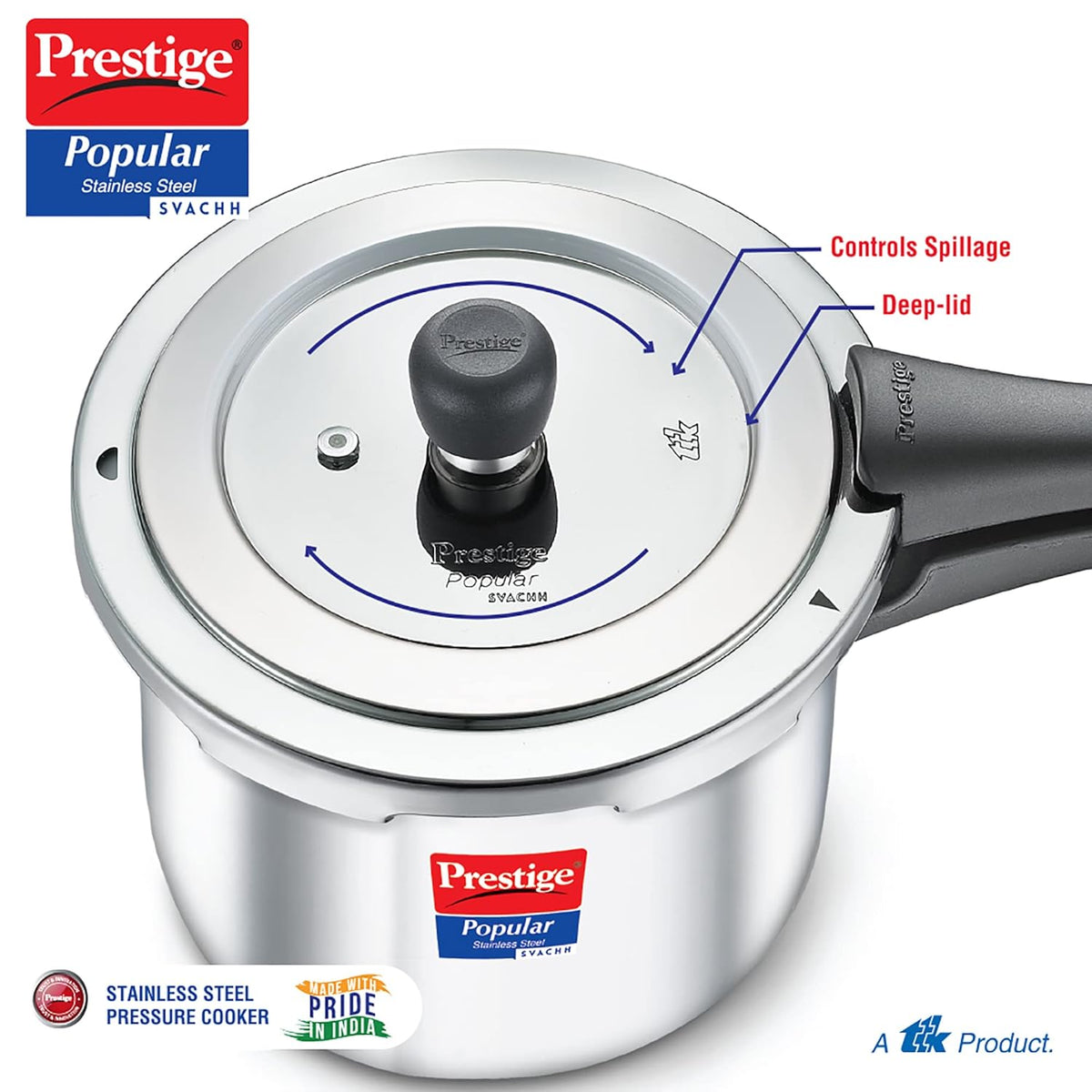 Prestige Popular Plus Svachh Aluminium Pressure Cooker 3L | MPP10171