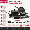Prestige 9 Pcs Value Pack Cookware Set | Non-stick Pots and Pans Set | Cooking Set with Frying Pans, Saucepans, Saute Pan - PR22482
