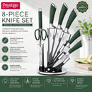 Prestige Kitchen Knife Set with Acrylic Knife Stand | Premium Kitchen Set with Clear Storage Block | Laser-cut Rust-free Stainless Steel Blade | PR50910 - Green