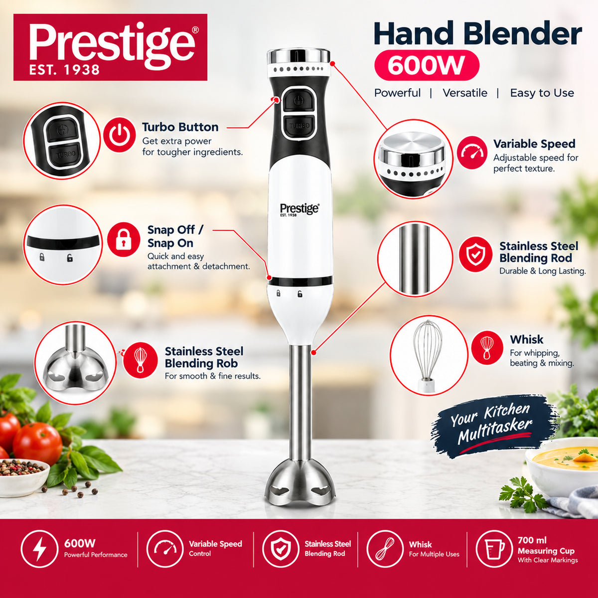 Prestige Hand Blender 600W | PR54945