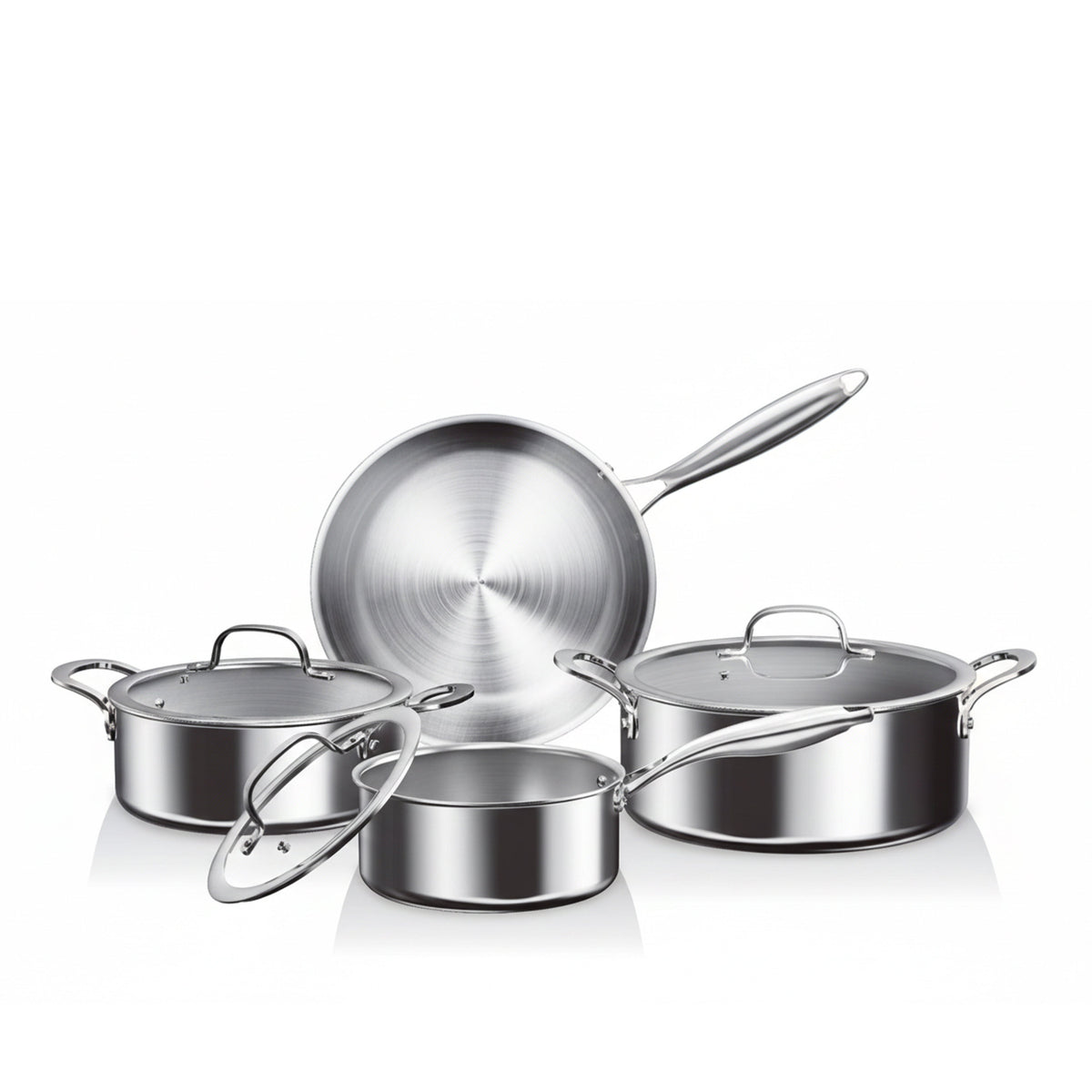 Prestige Tri Ply Stainless Steel 7 Pcs Cookware Set | Induction + all hob suitable | Pots and Pans Set | PR81200
