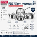 Prestige Tri Ply Stainless Steel 7 Pcs Cookware Set | Induction + all hob suitable | Pots and Pans Set | PR81200