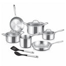 Prestige Tri Ply Stainless Steel 11 Pcs Cooking Set | Induction + all hob suitable | Pots and Pans Set | PR81202