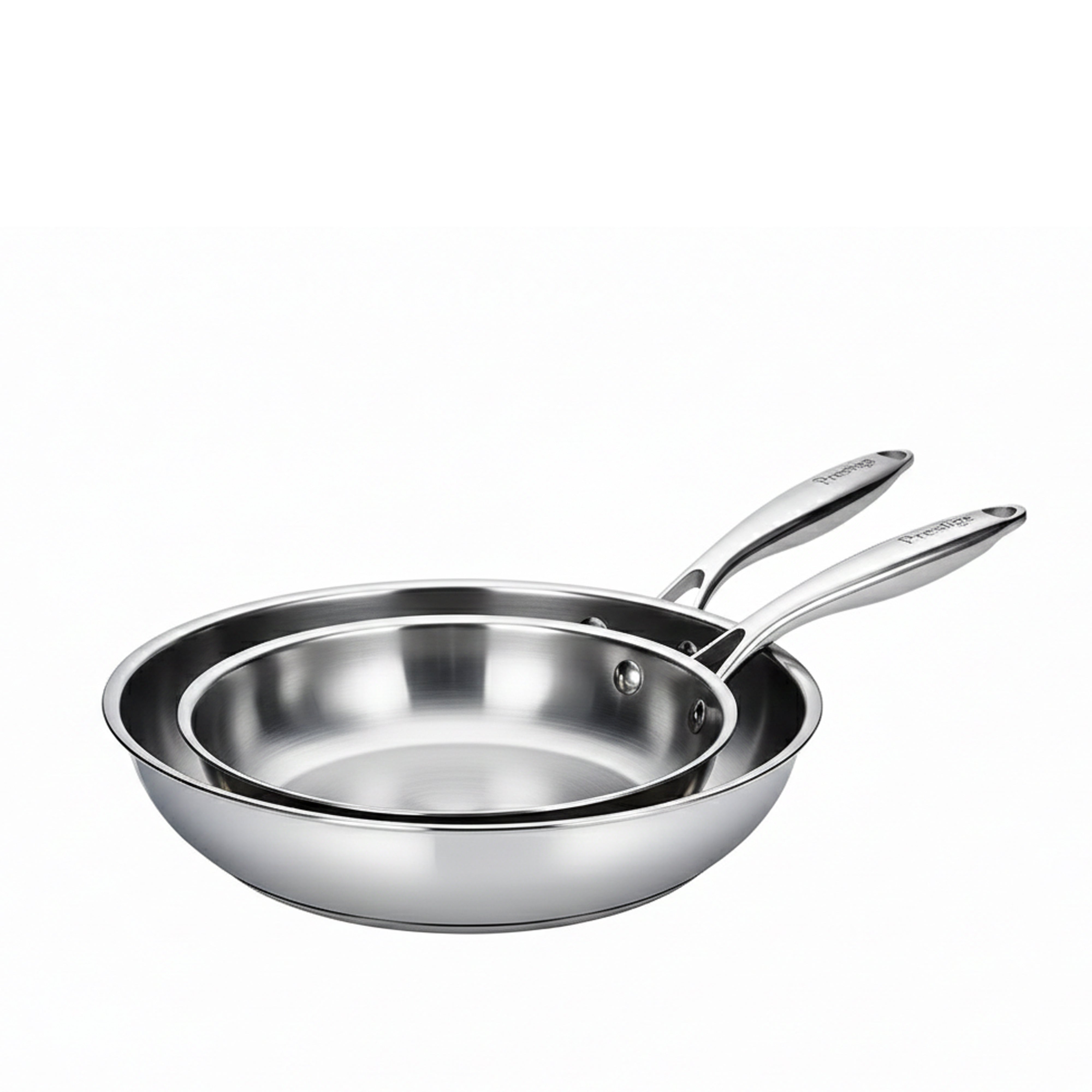 Prestige Tri-Ply Twin Fry Pan Set 20cm + 24cm | Frying Pan Stainless Steel | PR81206