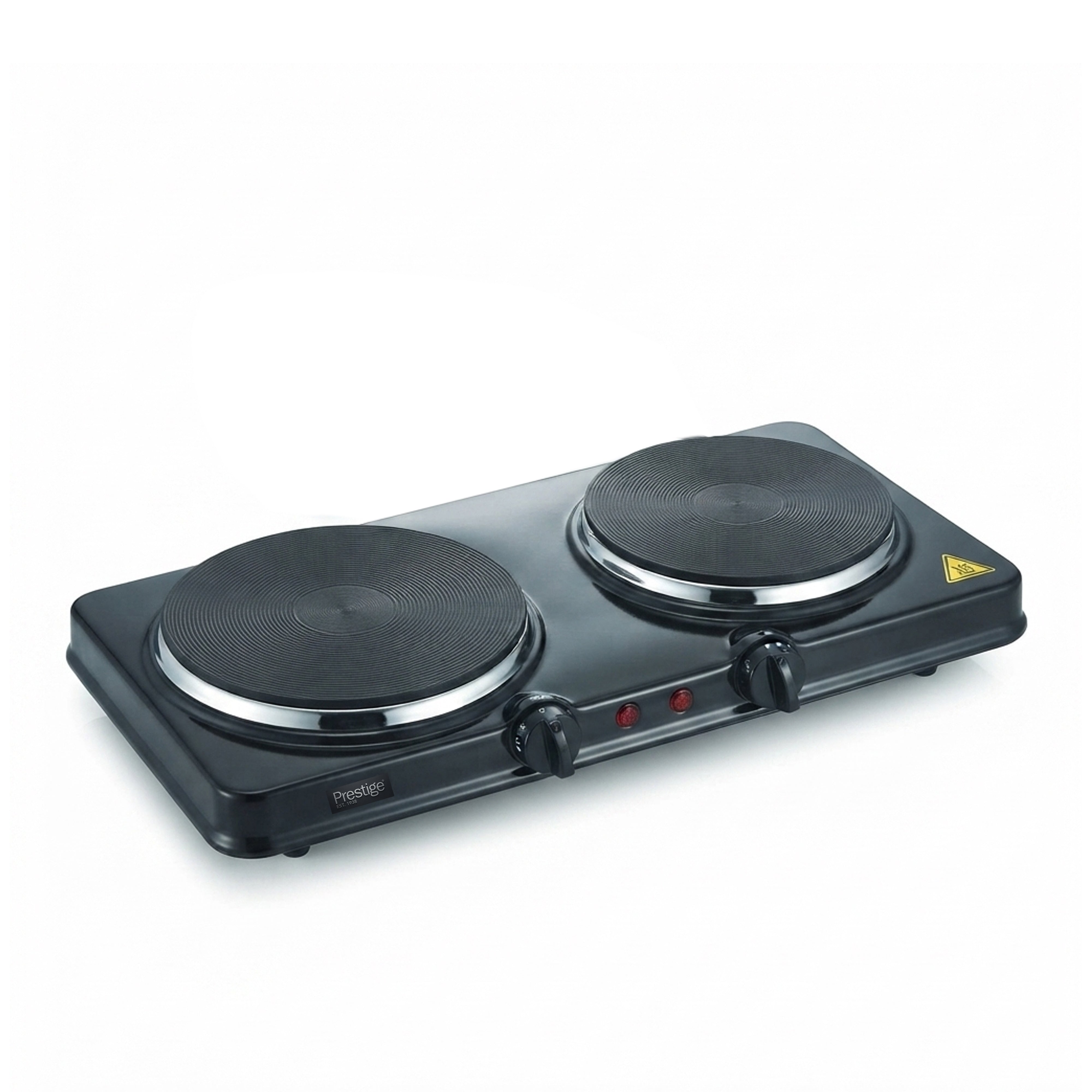 Prestige 2500W Ceramic Double Hotplate Rust Proof Body With Dual Temperature Controls |  PR81405 - Black