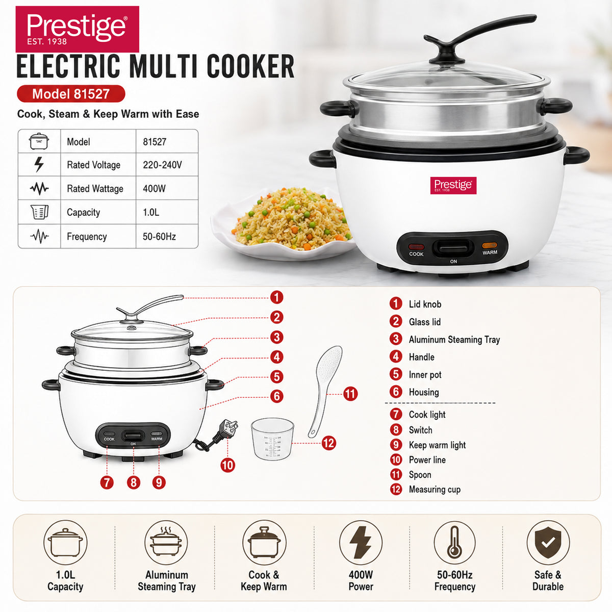Prestige Rice Cooker 1.8 Ltr | PR81528