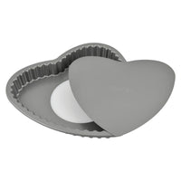 Prestige Loose Base Heart Shape Baking Pan | Non-Stick Heart Shaped Baking Pan | Grey - PR13221