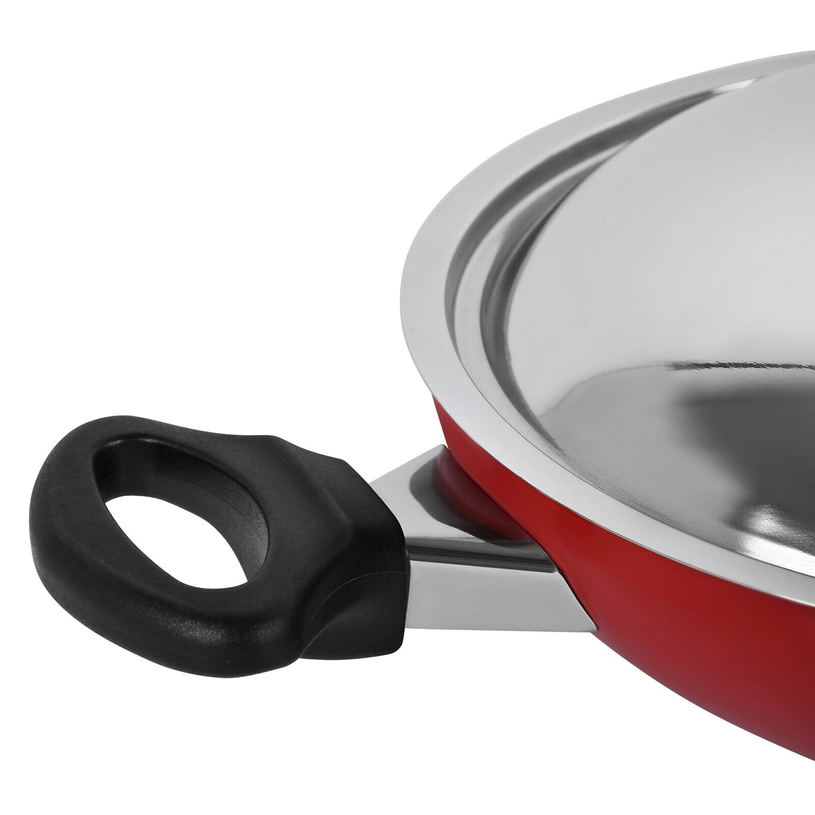Prestige Classique Non-Stick Kadai Belly Bottom With Lid 24 Cm | 3X Ultra Tough Aluminium Kadai | Red - PR15853