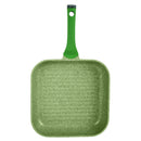 Prestige Essentials Square Grill Pan 28Cm | Non-Stick Granite Coated Grill Skillet | Induction Compatible Cookware | Green - PR81128