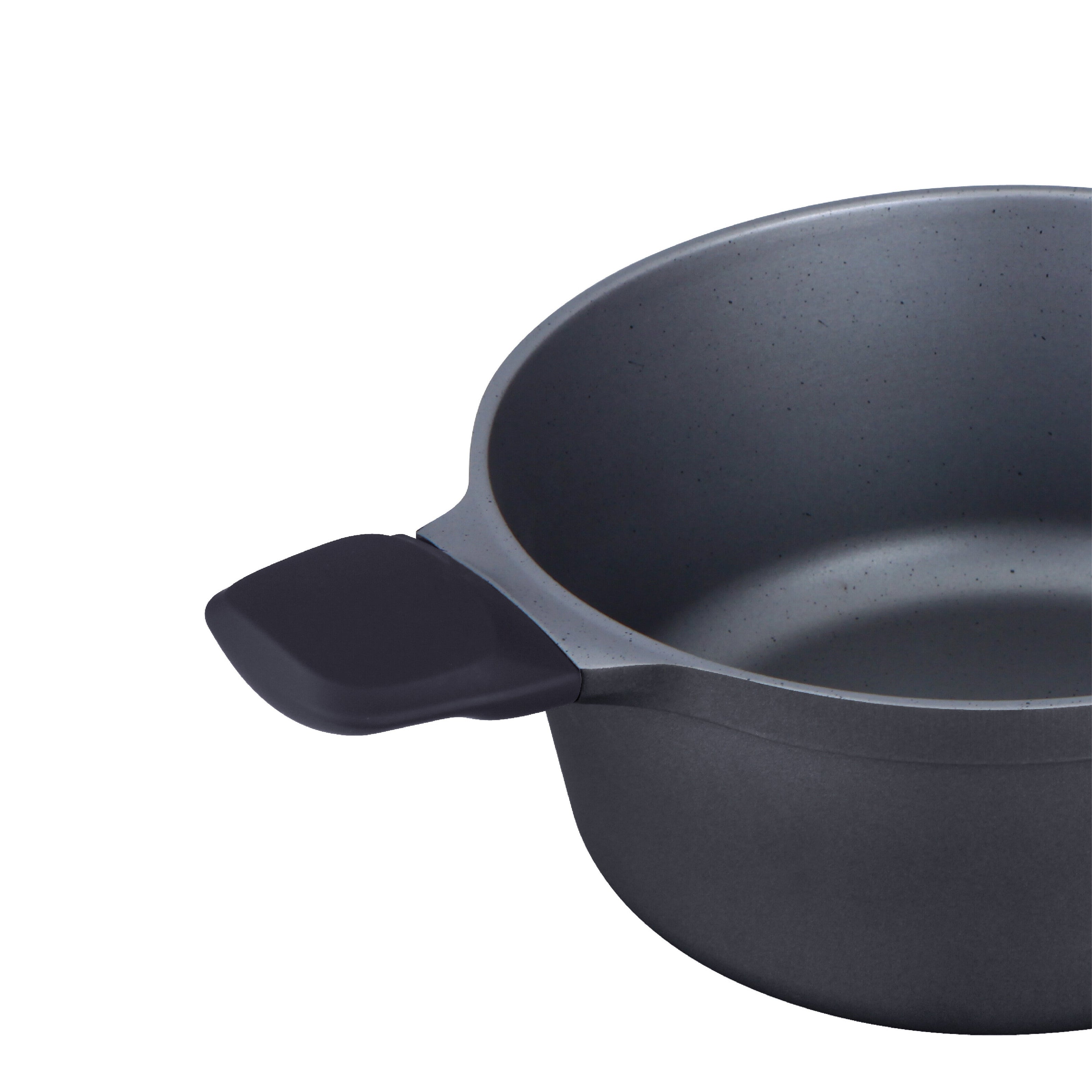 Prestige Essential Cast Aluminum Casserole With Glass Lid 20Cm | Non stick Induction Compatible Cooking Pot | Black - PR81160
