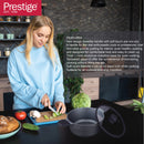 Prestige Essential Cast Aluminum Casserole With Glass Lid 24Cm | Non stick Induction Compatible Cooking Pot | Black - PR81161