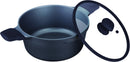 Prestige Essential Cast Aluminum Casserole With Glass Lid 24Cm | Non stick Induction Compatible Cooking Pot | Black - PR81161