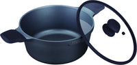 Prestige Essential Cast Aluminum Casserole With Glass Lid 20Cm | Non stick Induction Compatible Cooking Pot | Black - PR81160