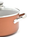 Prestige Ultra Non Stick Casserole with Glass Lid 20cm/2.8L and Complimentary Pan Holder | Induction Based Stock Pot | Non stick Stock Pot with Lid | PR22600