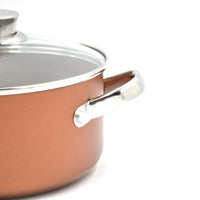 Prestige Ultra Non Stick Casserole with Glass Lid 20cm/2.8L and Complimentary Pan Holder | Induction Based Stock Pot | Non stick Stock Pot with Lid | PR22600