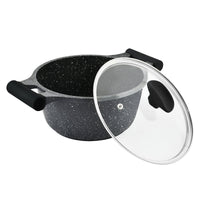 Prestige Essentials Granite 12 Piece Non-Stick Cast Aluminium Cookware sets | Induction Compatible Pots and Pans Set | Black - PR80965