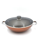 Prestige Ultra Non Stick Kadai with Glass Lid 28Cm and Complimentary Pan Holder | Induction Based Stock Pot | Non stick Stock Pot with Lid | PR22605