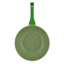 Prestige Essentials Wok Pan 30 Cm | Induction Compatible Non Stick Pan | Granite Coted Cooking Pot | Green - PR81117