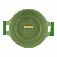 Prestige Essentials Non-Stick Casserole with Glass Lid 32Cm | Granite Induction Compatible Aluminium Cooking Pot | Green - PR81113