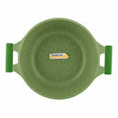 Prestige Essentials Non-Stick Casserole with Glass Lid 28Cm | Granite Induction Compatible Aluminium Cooking Pot | Green - PR81111
