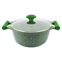 Prestige Essentials Granite 12 Piece Non-Stick Cast Aluminium Cookware sets | Induction Compatible Pots and Pans Set | Green - PR80963